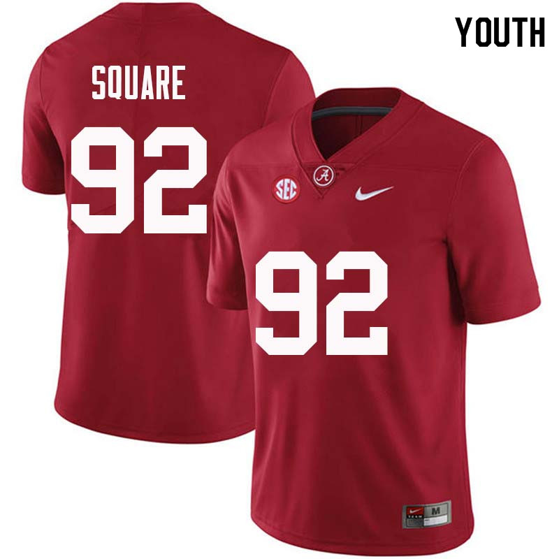 Youth #92 Damion Square Alabama Crimson Tide College Football Jerseys Sale-Crimson